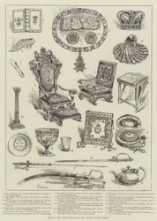 Reliquias en la Exposición Guelph, New Gallery, Regent Street